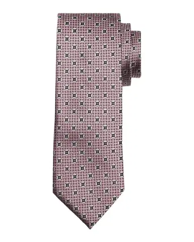 ZEGNA Men's Woven Medallion Silk Tie | Thumbnail 1