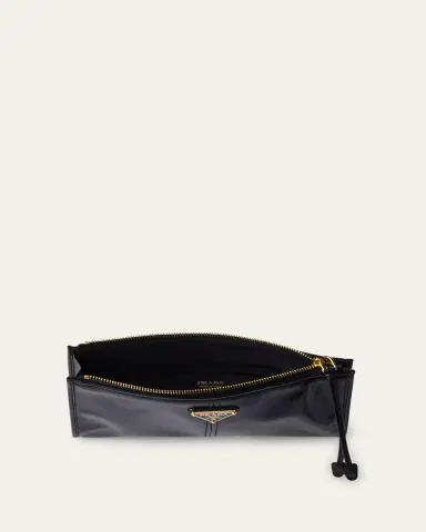 Prada Zip Soft Lux Leather Pouch Bag | Thumbnail 3