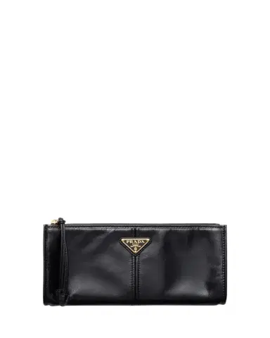 Prada Zip Soft Lux Leather Pouch Bag | Thumbnail 1