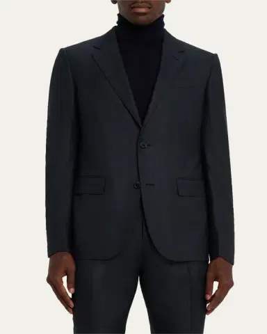 Zegna Men's Wool Woven Plaid Two-Piece Suit | Thumbnail 4 Zegna Men's Wool Woven Plaid Two-Piece Suit | Thumbnail 4