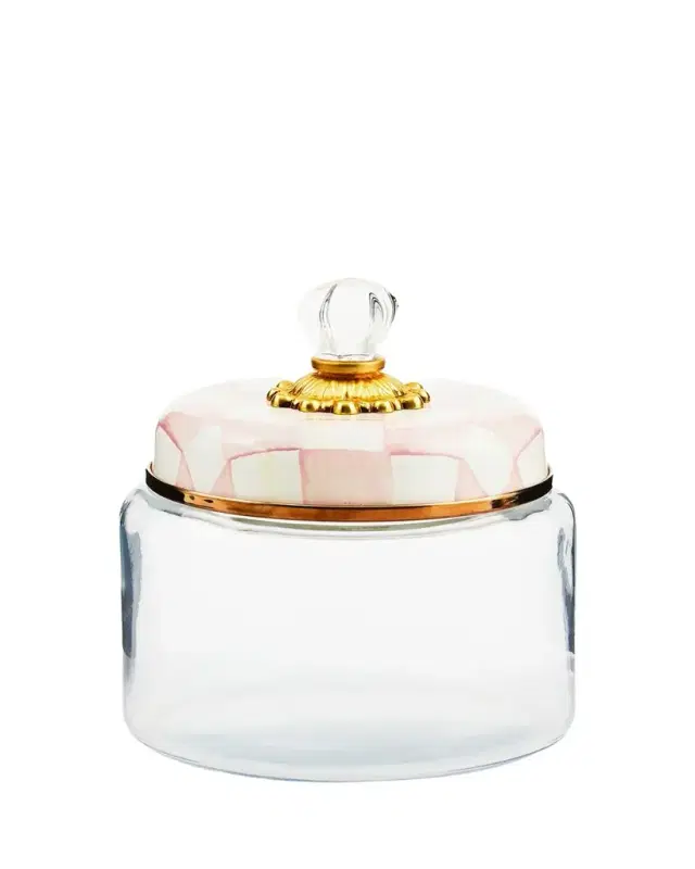 Rosy Check Kitchen Canister, Small