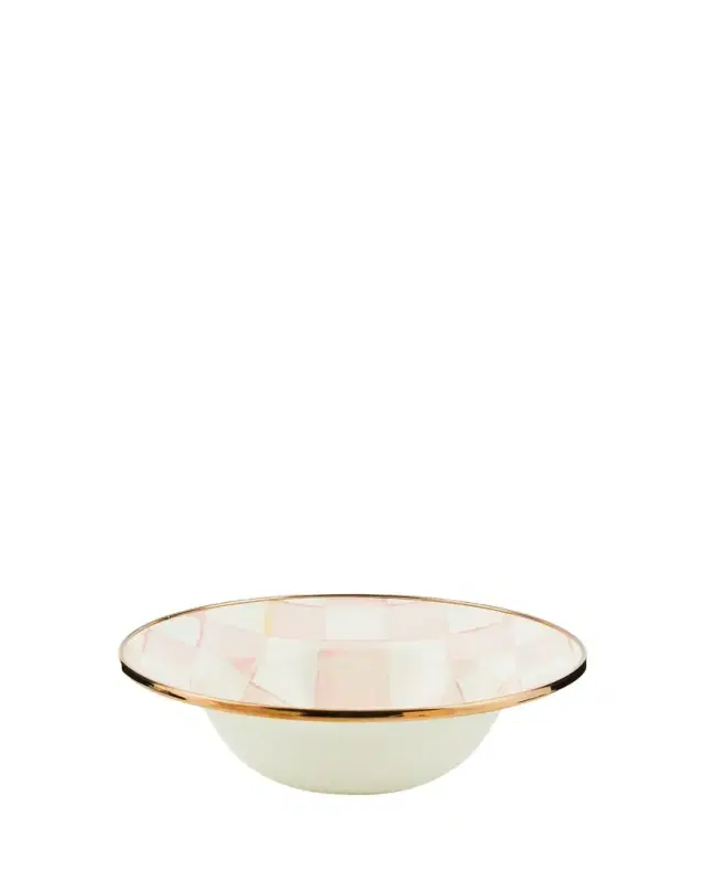MacKenzie-Childs Rosy Check Enamel Breakfast Bowl