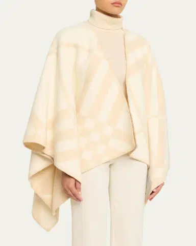 Burberry Check Wool Cashmere Cape | Thumbnail 4