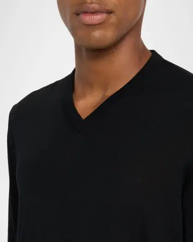 Kiton Men's Wool Knit V-Neck Sweater | Thumbnail 4