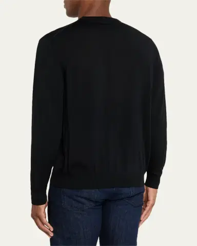 Kiton Men's Wool Knit V-Neck Sweater | Thumbnail 7