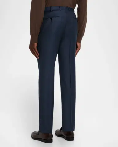 Zegna Men's Wool Sharkskin Modern Fit Trousers | Thumbnail 2 Zegna Men's Wool Sharkskin Modern Fit Trousers | Thumbnail 2