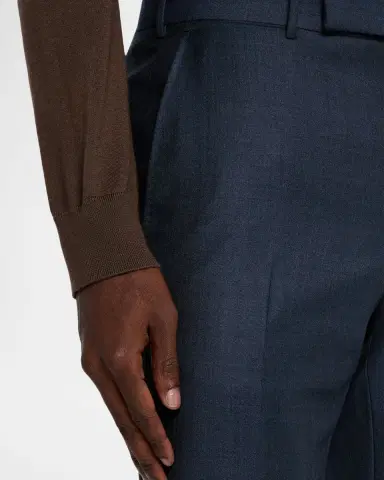 Zegna Men's Wool Sharkskin Modern Fit Trousers | Thumbnail 4 Zegna Men's Wool Sharkskin Modern Fit Trousers | Thumbnail 4