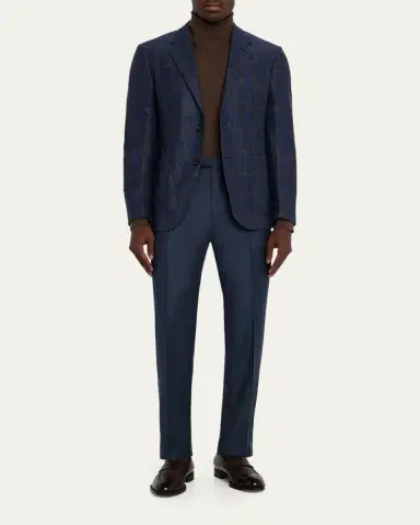 Zegna Men's Wool Sharkskin Modern Fit Trousers | Thumbnail 6 Zegna Men's Wool Sharkskin Modern Fit Trousers | Thumbnail 6