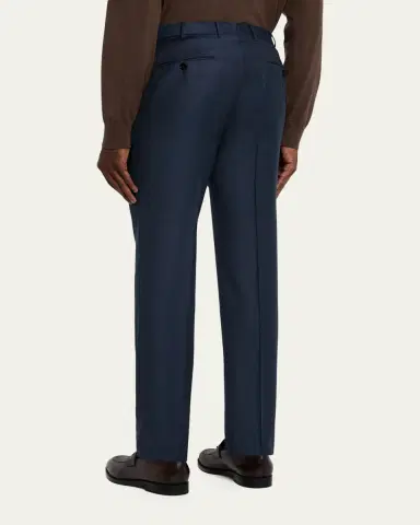 Zegna Men's Wool Sharkskin Modern Fit Trousers | Thumbnail 7 Zegna Men's Wool Sharkskin Modern Fit Trousers | Thumbnail 7