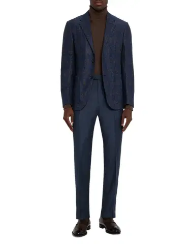 Zegna Men's Wool Sharkskin Modern Fit Trousers | Thumbnail 1 Zegna Men's Wool Sharkskin Modern Fit Trousers | Thumbnail 1