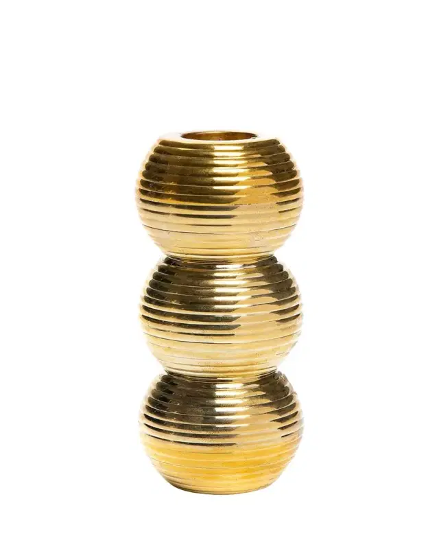 MacKenzie-Childs Ribbed Triple Sphere Candle Holder