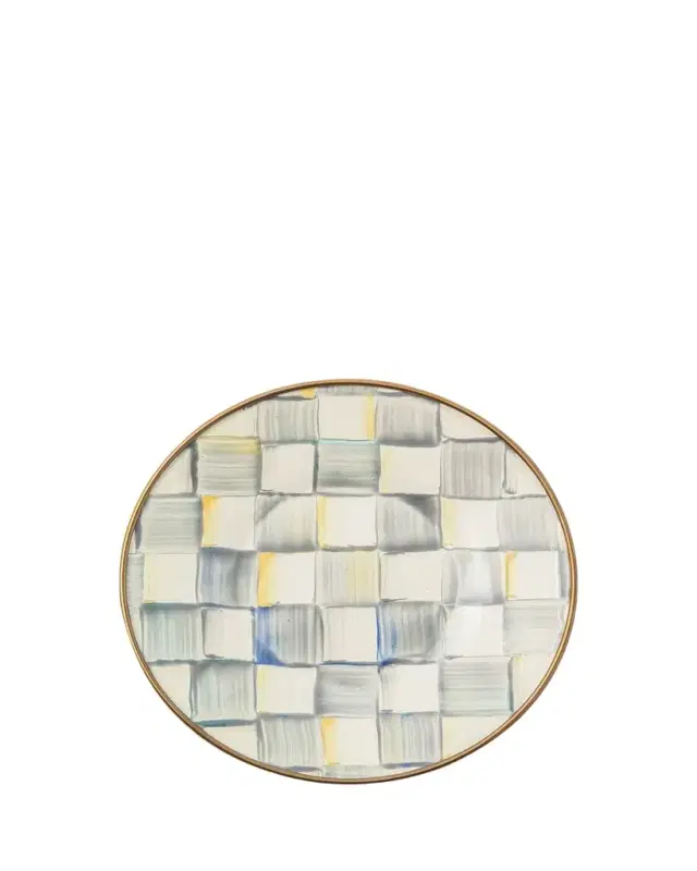 MacKenzie-Childs Sterling Check Enamel Saucer