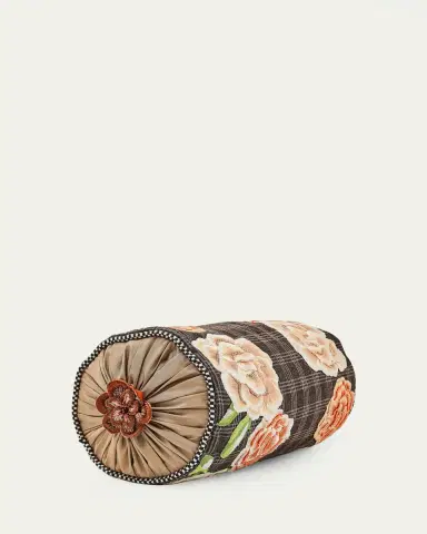 MacKenzie-Childs Field Study Floral Beaded Bolster Pillow, 8" x 16" | Thumbnail 2