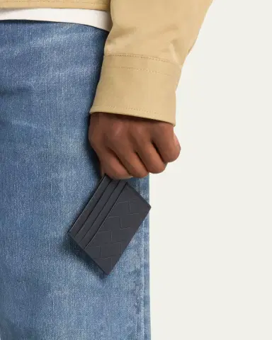 Bottega Veneta Men's Intrecciato Leather Card Case | Thumbnail 7