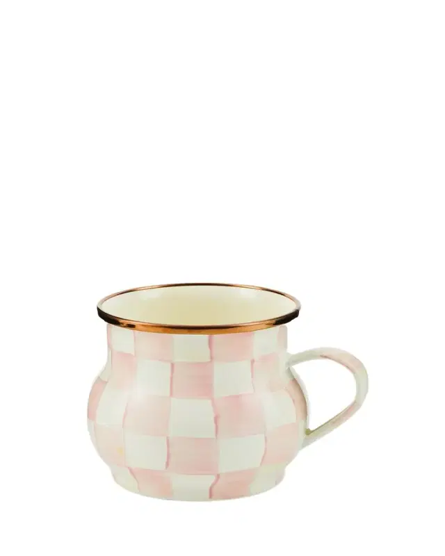 Rosy Check Enamel Mug