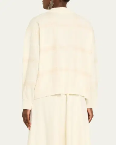 Brunello Cucinelli Prince Of Wales Pailette Wool-Cashmere Sweater | Thumbnail 3