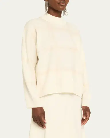 Brunello Cucinelli Prince Of Wales Pailette Wool-Cashmere Sweater | Thumbnail 4