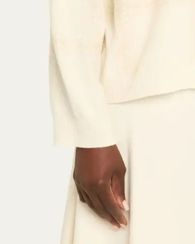 Brunello Cucinelli Prince Of Wales Pailette Wool-Cashmere Sweater | Thumbnail 5