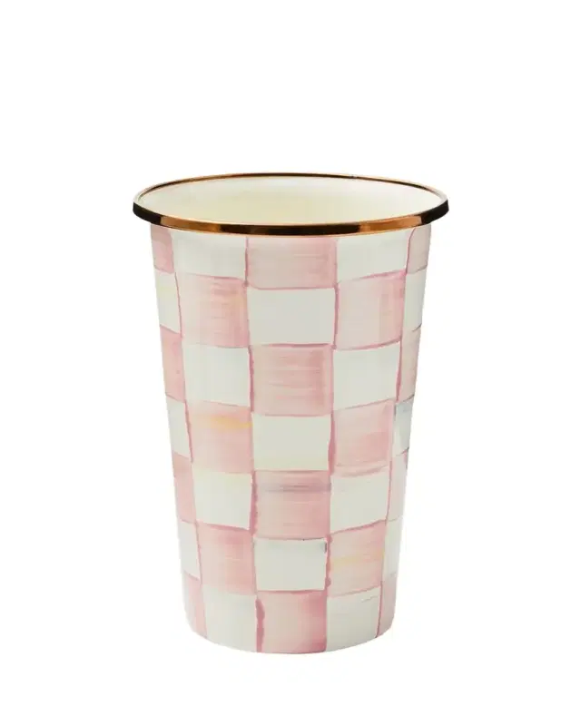 Rosy Check Enamel Tumbler, 20 oz.