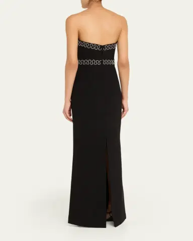 Rebecca Vallance Nyx Strapless Diamante-Trim Column Gown | Thumbnail 3 Rebecca Vallance Nyx Strapless Diamante-Trim Column Gown | Thumbnail 3