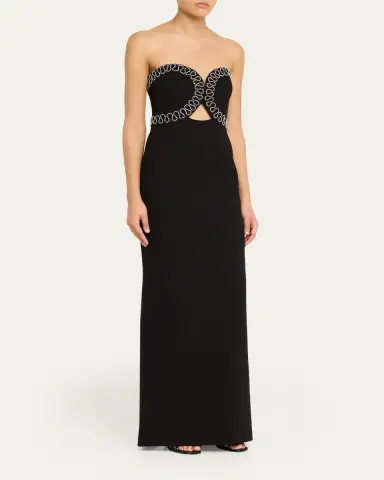 Rebecca Vallance Nyx Strapless Diamante-Trim Column Gown | Thumbnail 4 Rebecca Vallance Nyx Strapless Diamante-Trim Column Gown | Thumbnail 4