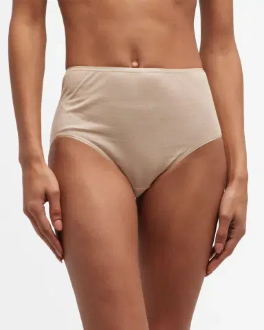 Hanro Cotton Seamless Satin-Trim Briefs | Thumbnail 2 Hanro Cotton Seamless Satin-Trim Briefs | Thumbnail 2