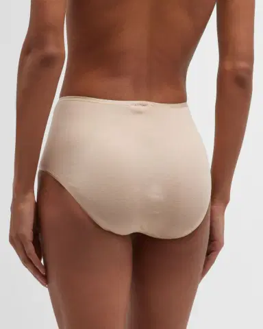 Hanro Cotton Seamless Satin-Trim Briefs | Thumbnail 3 Hanro Cotton Seamless Satin-Trim Briefs | Thumbnail 3
