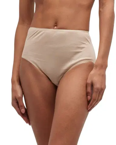 Hanro Cotton Seamless Satin-Trim Briefs | Thumbnail 1 Hanro Cotton Seamless Satin-Trim Briefs | Thumbnail 1