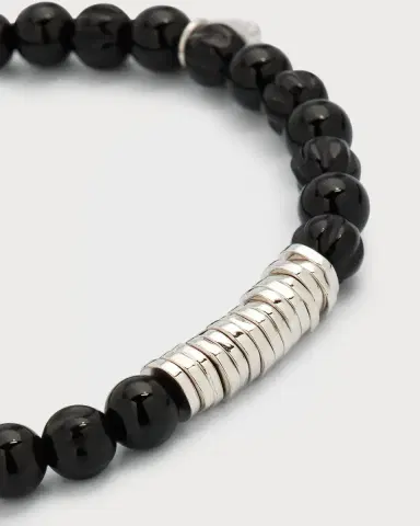Tateossian Men's Onyx Beaded Bracelet | Thumbnail 4