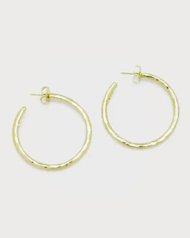 Ippolita Medium Hammered Hoop Earrings in 18K Gold | Thumbnail 2