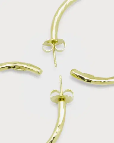 Ippolita Medium Hammered Hoop Earrings in 18K Gold | Thumbnail 3