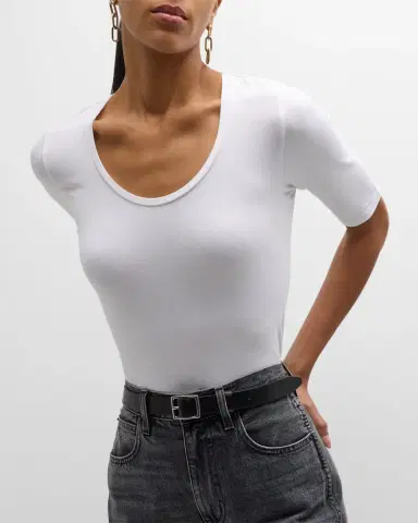 MAJESTIC FILATURES Soft Touch Half-Sleeve Scoop-Neck Top | Thumbnail 6 MAJESTIC FILATURES Soft Touch Half-Sleeve Scoop-Neck Top | Thumbnail 6