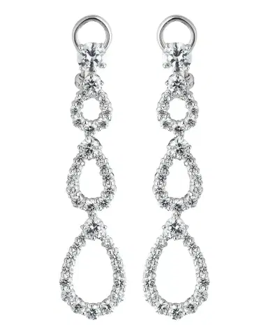 Fantasia by DeSerio Three-Tier Open CZ Crystal Drop Earrings | Thumbnail 1 Fantasia by DeSerio Three-Tier Open CZ Crystal Drop Earrings | Thumbnail 1