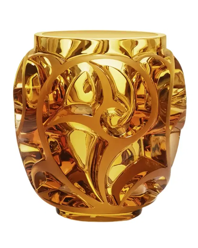 Lalique Tourbillons Amber Vase