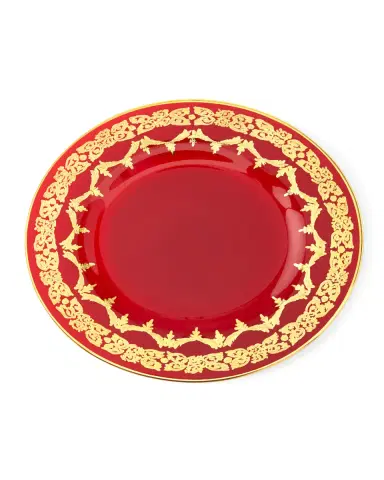 Neiman Marcus Red Oro Bello Dinner Plate | Thumbnail 2