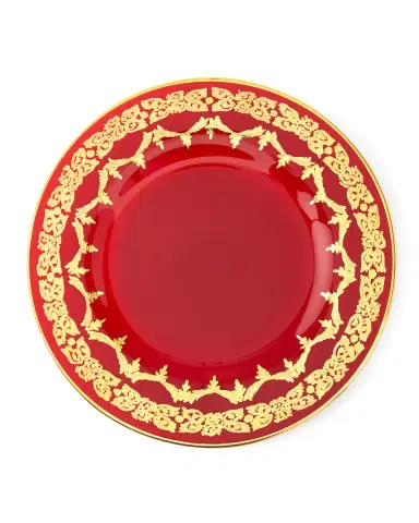 Neiman Marcus Red Oro Bello Dinner Plate | Thumbnail 1