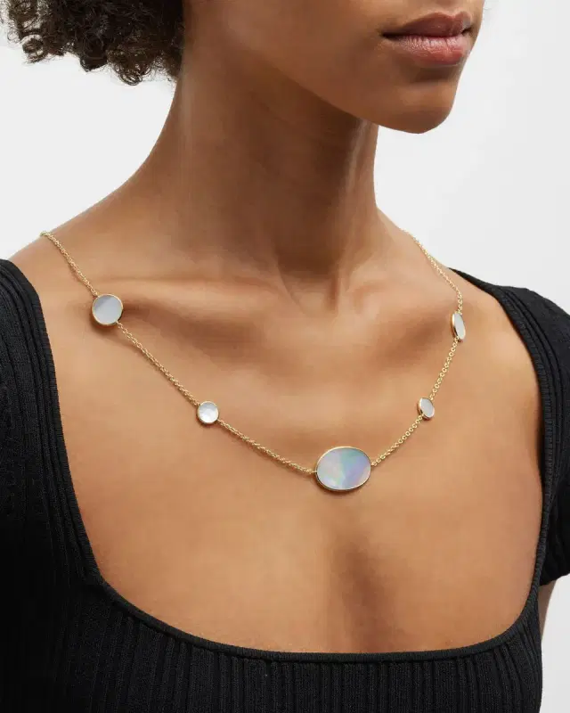 Multi Shape Necklace in 18K Gold