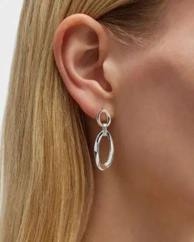 Ippolita Mini Smooth Snowman Earrings in Sterling Silver | Thumbnail 2