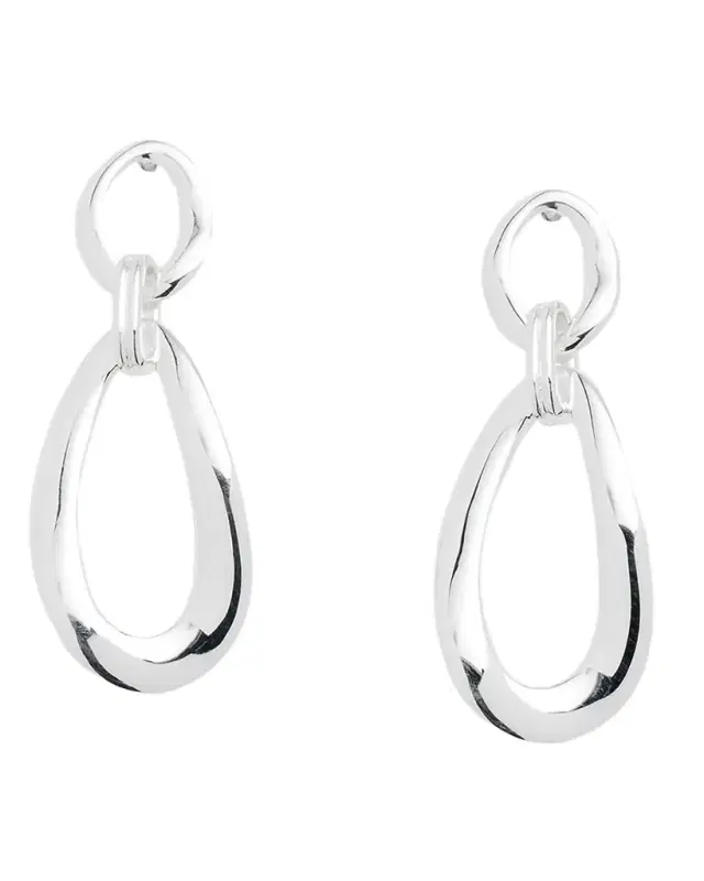 Mini Smooth Snowman Earrings in Sterling Silver