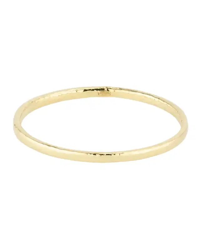 Medium Hammered Bangle in 18K Gold