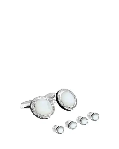 Tateossian Mother-of-Pearl Sterling Silver Cuff Links Stud Set | Thumbnail 1 Tateossian Mother-of-Pearl Sterling Silver Cuff Links Stud Set | Thumbnail 1