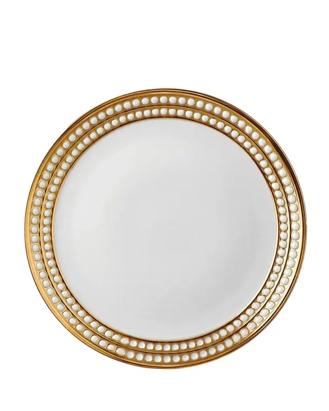 L 'Objet Perlee Gold Dinner Plate