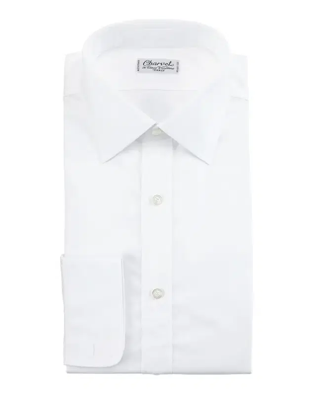 Poplin Barrel-Cuff Dress Shirt, White