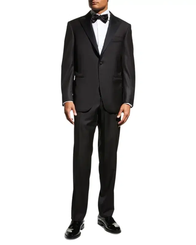 Wool Two-Piece Tuxedo Suit