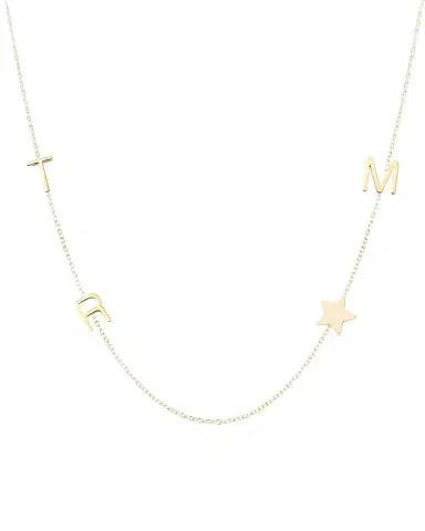 Maya Brenner Designs Personalized Mini Three-Letter & Star Pendant Necklace | Thumbnail 1