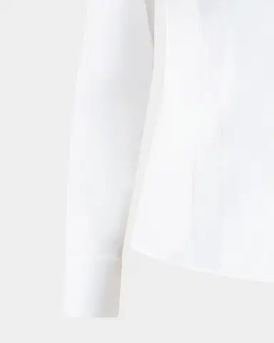 Akris Long-Sleeve Notched-Collar Poplin Blouse | Thumbnail 4