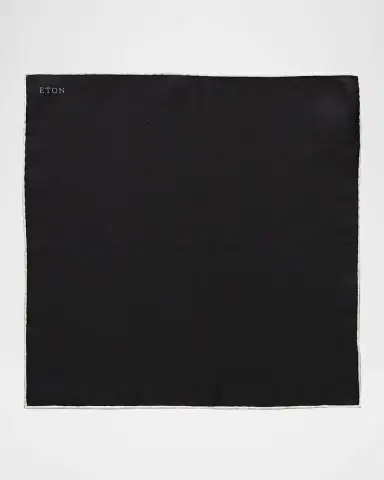 Eton White Silk Pocket Square | Thumbnail 2