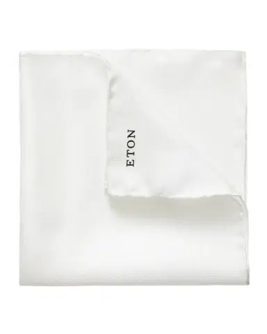 Eton White Silk Pocket Square | Thumbnail 1