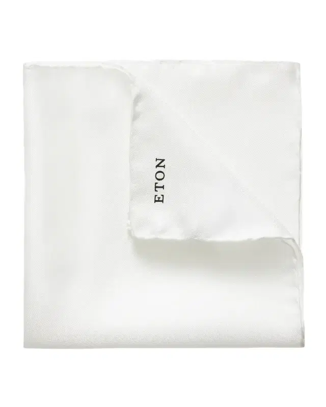White Silk Pocket Square