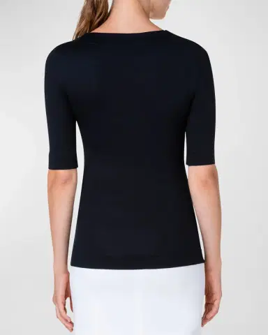 Akris punto Square-Neck Jersey Top | Thumbnail 2 Akris punto Square-Neck Jersey Top | Thumbnail 2